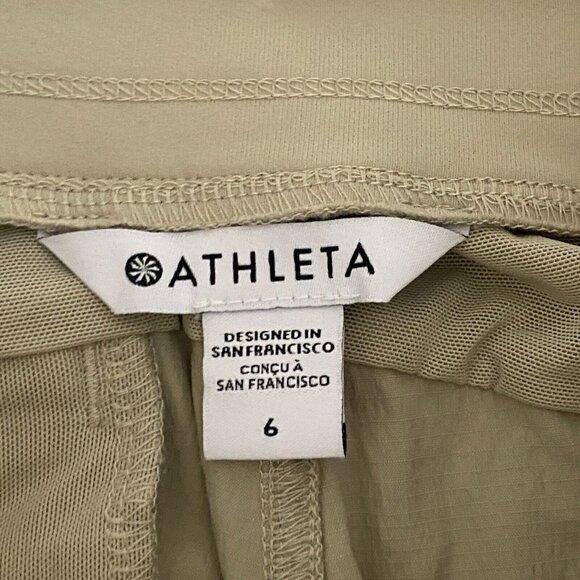 Athleta Pants Trekkie North Jogger Pants Size 6 Tan Ripstop Athleisure Yoga - Picture 6 of 9